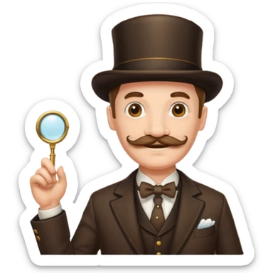 emoji of a gentleman with moustache and monocle standing nearby door welcoming you sticker