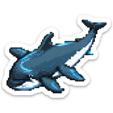 orca pixel art sticker