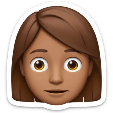 À emoji that don’t smile and have a Cesar cut (like a tuff guy) brown hair sticker