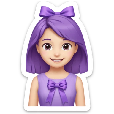 only purple pastel dress with cute ribbon sticker