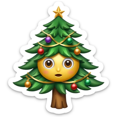 CREA UNA IMAGEN DE UN ARBOL DE NAVIDAD CON OJOS Y BOCA sticker