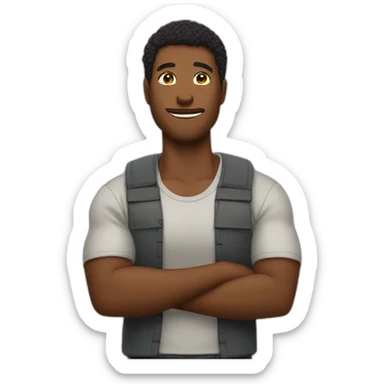 Ninho retourné qui fait un T avec ses bras sticker