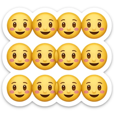 Emoji challenge.
Show 16 emojis that are almost identical.
Only one emoji has a small difference in shape or expression.
Neutral background, soft shadows.
Increase difficulty slightly.
Add subtle animation to keep attention. sticker