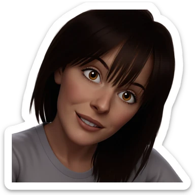 smiling girl portrait in shirt sticker