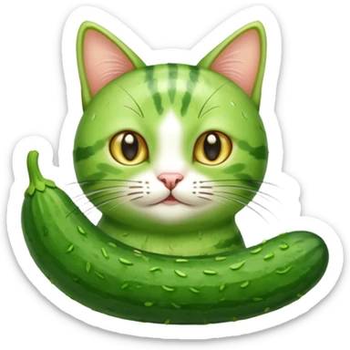Cucumber cat sticker
