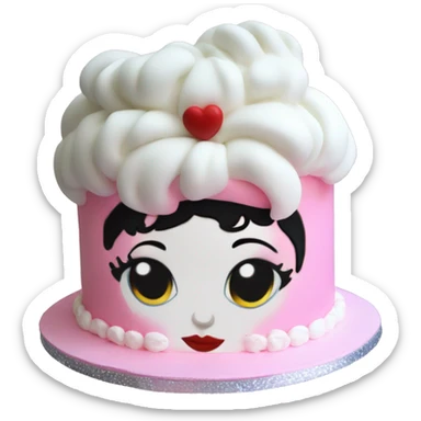 White short haired Betty boop birthday cake sticker