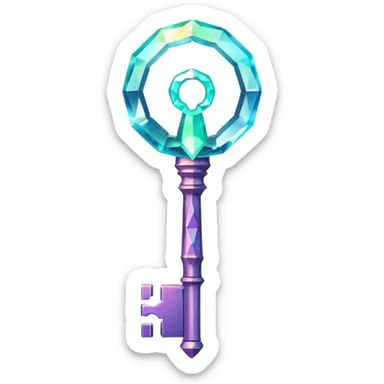gemstone key unlocking a magic keyhole sticker