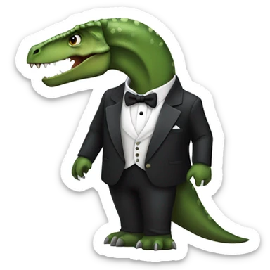 Dinosaur in a tux sticker