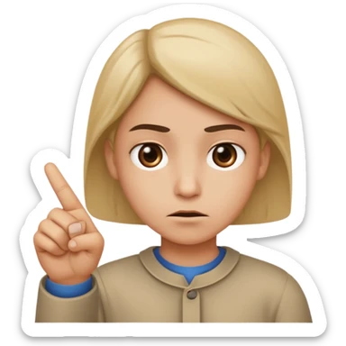 Emoji pointing behind itself with an unamused face sticker