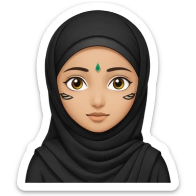 tamilnadu girl slim girl wear black saree with hijab in head create emoji like sticker sticker