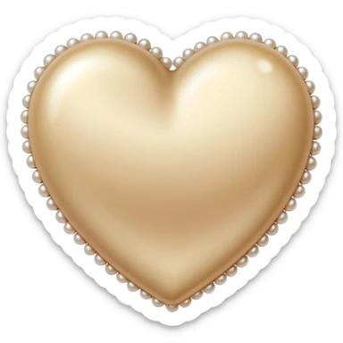 beige heart with pearls sticker