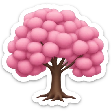 Pink tree sticker