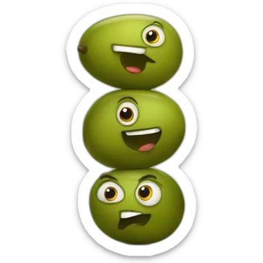 stack of two olives but one is feeling weird sticker