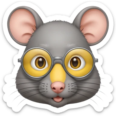 Ratón con lentes amarillos sticker