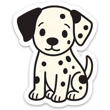 flat toon dalmatian puppy sticker