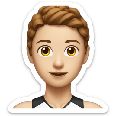 Triathlete on podium white female with brown hair sticker