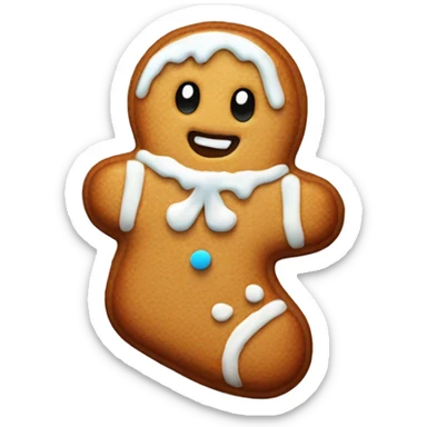 frosted gingerbread cookie shaped like a winter sock sticker
