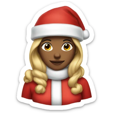 Woman dressed as Santa claus sticker