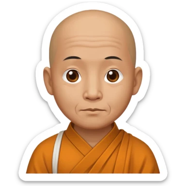 An old bald Asian monk sticker