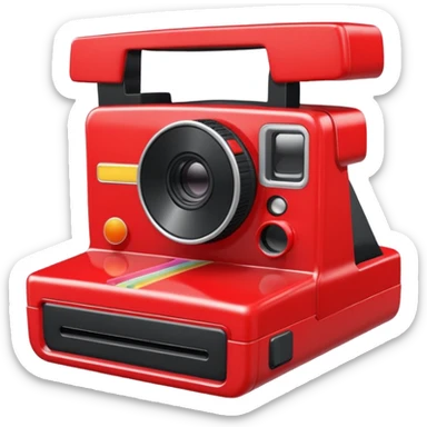 red polaroid camera sticker