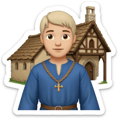 medival Cottagecore style man sticker