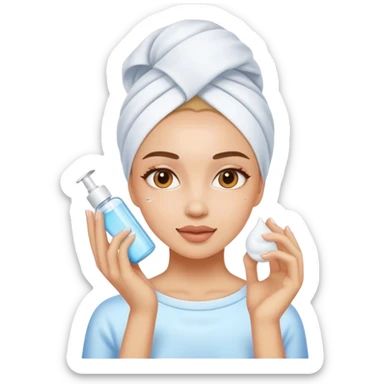 Girl doing skin care  sticker