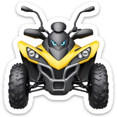 atv quad banshee front with a smile and eyes sticker
