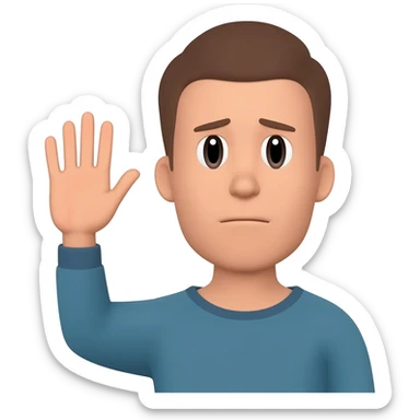 this image but sad and waving sticker