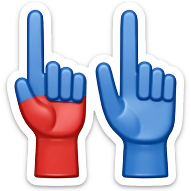 giant foam finger blue (#00A3E0) and red (#F9423A) sticker