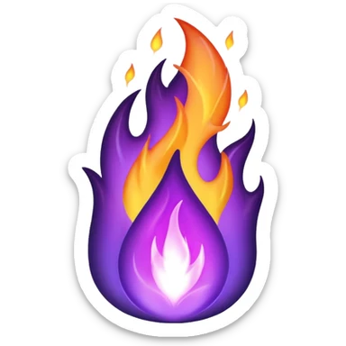 Purple flame emoji sticker
