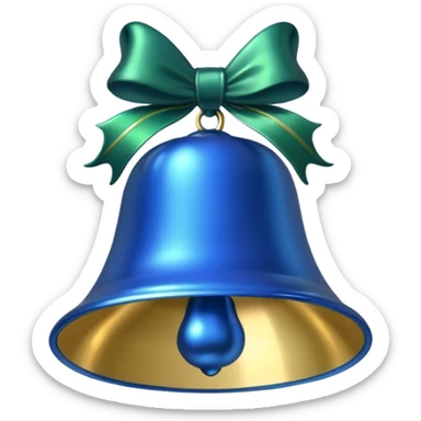 blue christmas bell with pine  sticker