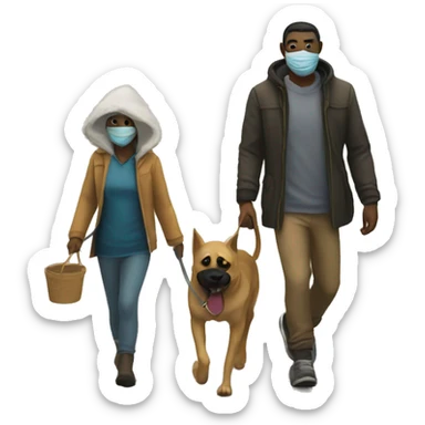 ilon mask walk with dog sticker