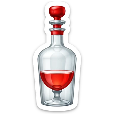 A bottle of vodka emoji with a window and a knocker and a different color. sticker