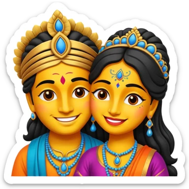 create radha krishna emoji sticker