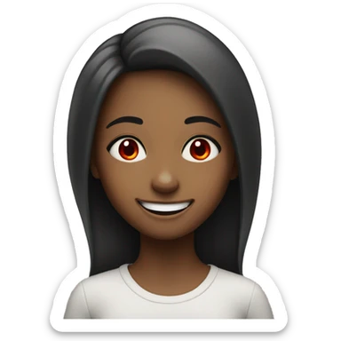 Girl with red eyes big smile sticker