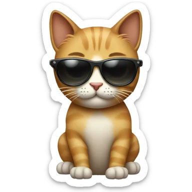 Cat with sunglasses sticker