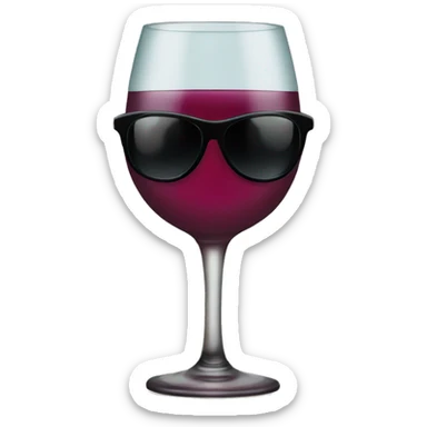 wineglass with sunglasses  sticker