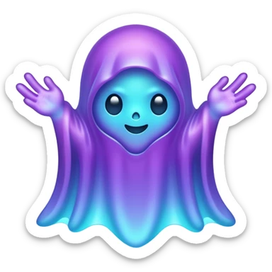 glitter purple and cian ghost glory sticker