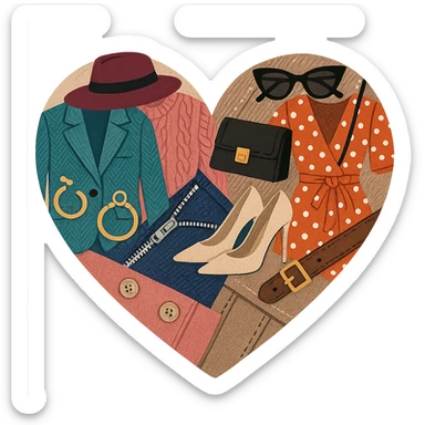 heart with a fashion theme sticker