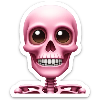 Pink skeleton sticker