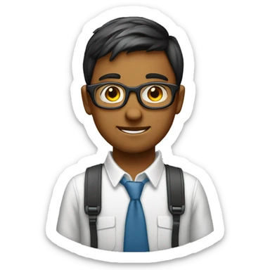 a nerd boy who is expert in computers sticker