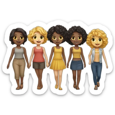 groupe de 6 amies sticker