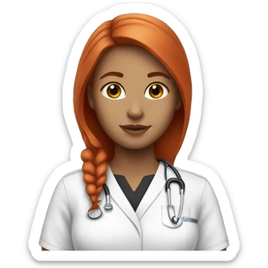 Beautiful female red hair. Black scrubs sticker