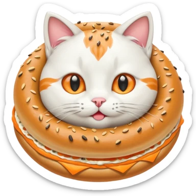 Kedi simit yiyor sticker