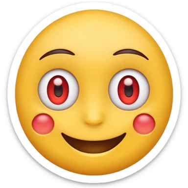 Un emoji qui a les yeux un peu rouge  sticker