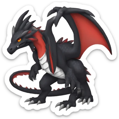 Anthro Cute cool black red nargacuga dragon animal hybrid Fakemon full body sticker