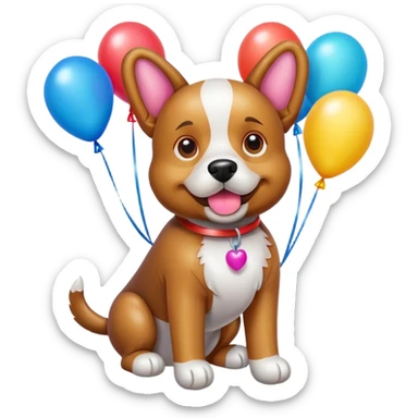 Un perro echo de globo sticker