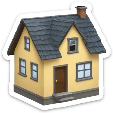 house with roof problems sticker
