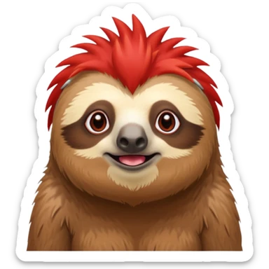 sloth with a red mohawk sticker