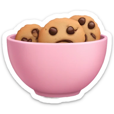 Cookies in a soft pink bowl sticker
